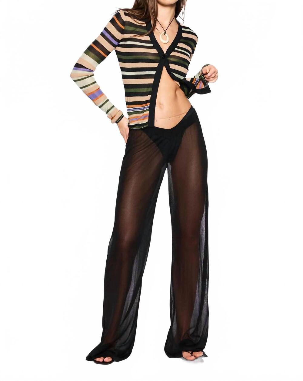 NEW TROPIC OF C sheer palazzo pants in black
